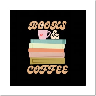 Books And Coffee Retro Posters and Art